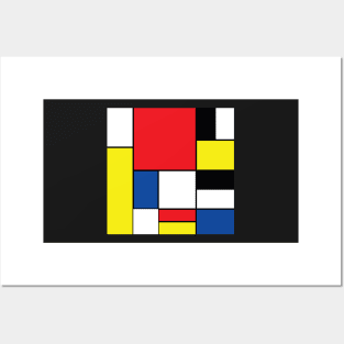 Geometric Mondrian Style Painting B Posters and Art